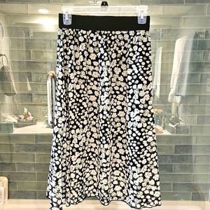 Chiffon daisy print midi skirt XS